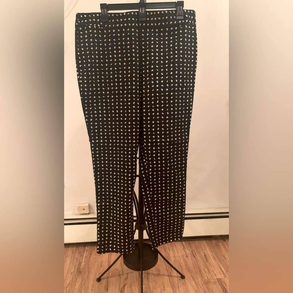 14 Women’s Attention Wide Leg Office Pants Black and White Polka Dot